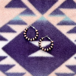 Beau Copper Pearl Hoops