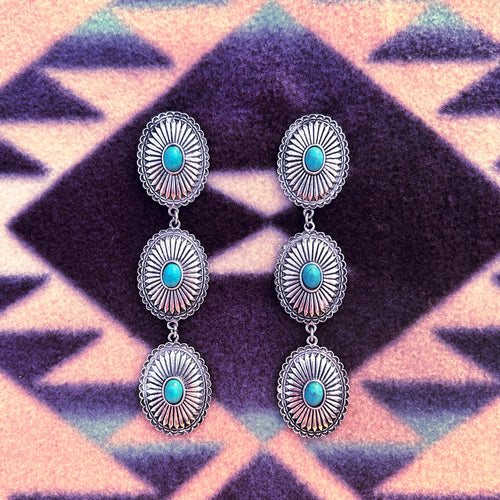 Leah Silver Concho Earrings