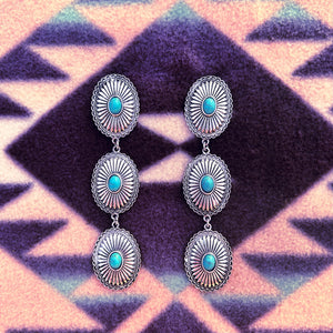 Leah Silver Concho Earrings