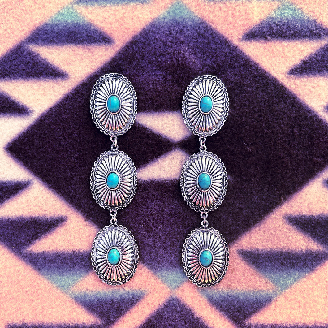 Leah Silver Concho Earrings