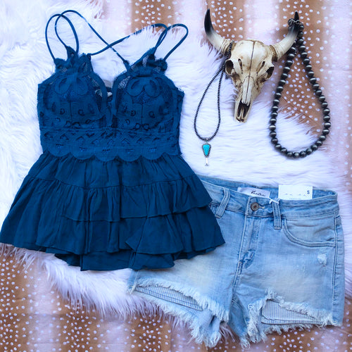 Teal Blue Bralette Top