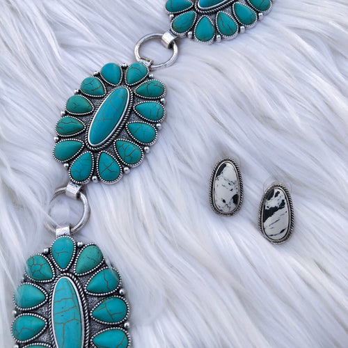 White Marble Studs