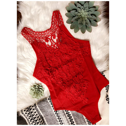 Red Lace Bodysuit