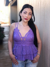 Load image into Gallery viewer, Lovely Lavender Double Ruffle Bralette Top