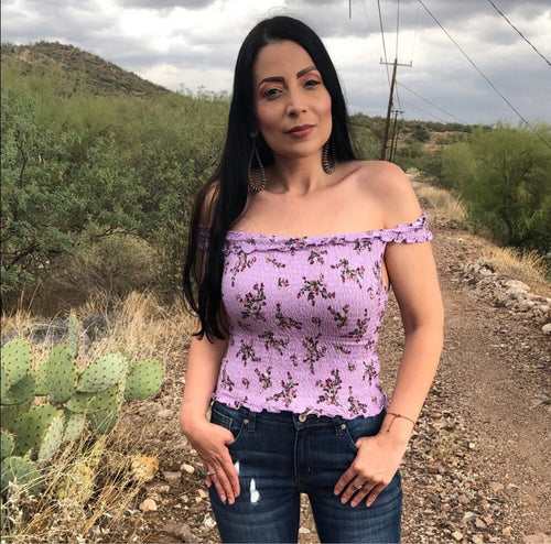 Lavender Off the Shoulder Top