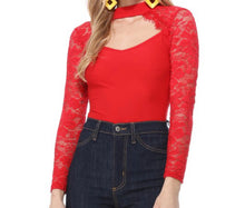 Load image into Gallery viewer, Smokeshow Red Lace Bodysuit