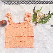 Load image into Gallery viewer, Just Peachy Smocked Crop Fit Top