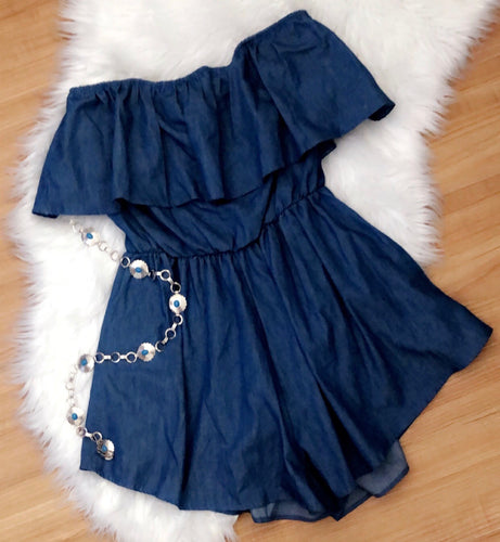 Marina Del Rey Denim Romper