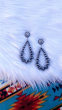 Load image into Gallery viewer, Steel Magnolias Silver Beaded Hoop Earrings