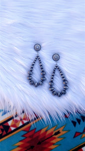 Steel Magnolias Silver Beaded Hoop Earrings