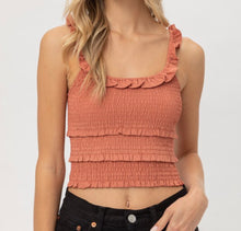 Load image into Gallery viewer, Just Peachy Smocked Crop Fit Top