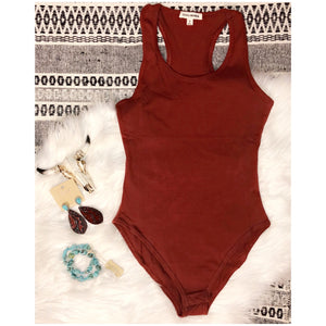 Rust Racerback Bodysuit