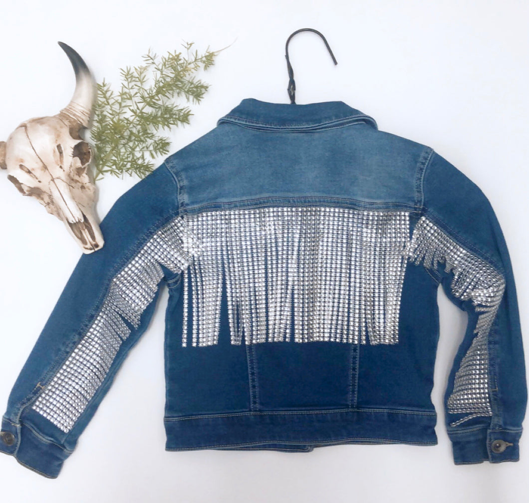 The Whitley Little Girls Rhinestone Fringe Jacket