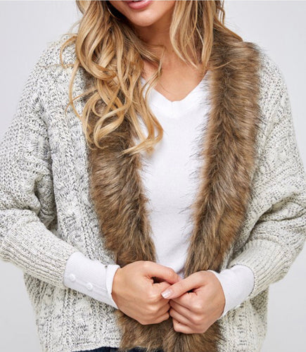 Savannah Fur Trimmed Cardigan