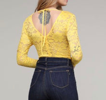 Load image into Gallery viewer, Yellow Lace Bodysuit