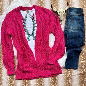 Hot Pink Cozy Cardigan
