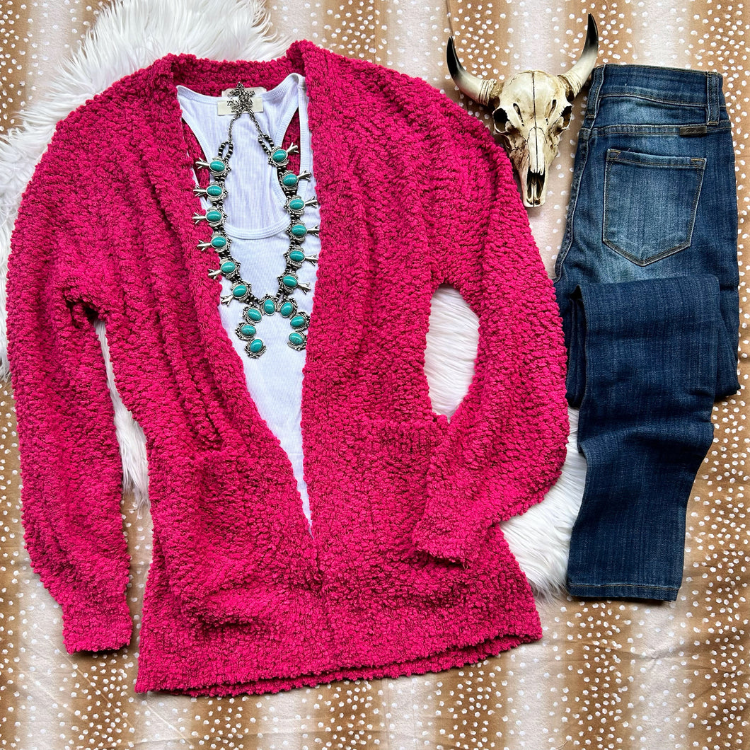 Hot Pink Cozy Cardigan