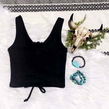 Load image into Gallery viewer, Black Tie Front Crop