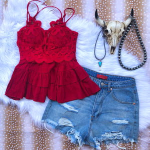 Racy Red Bralette Top