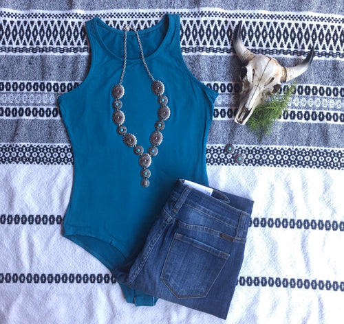 Teal Blue Seamless Bodysuit