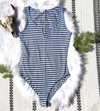 Load image into Gallery viewer, Blue Striped Bodysuit