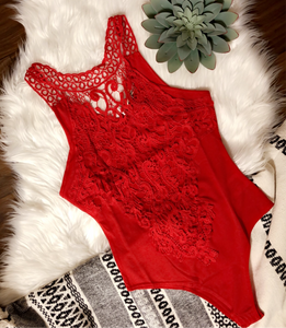 Red Lace Bodysuit