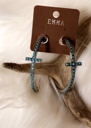 Cross Hoop Earrings
