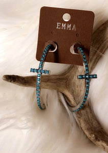 Cross Hoop Earrings