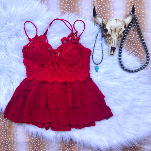 Racy Red Bralette Top