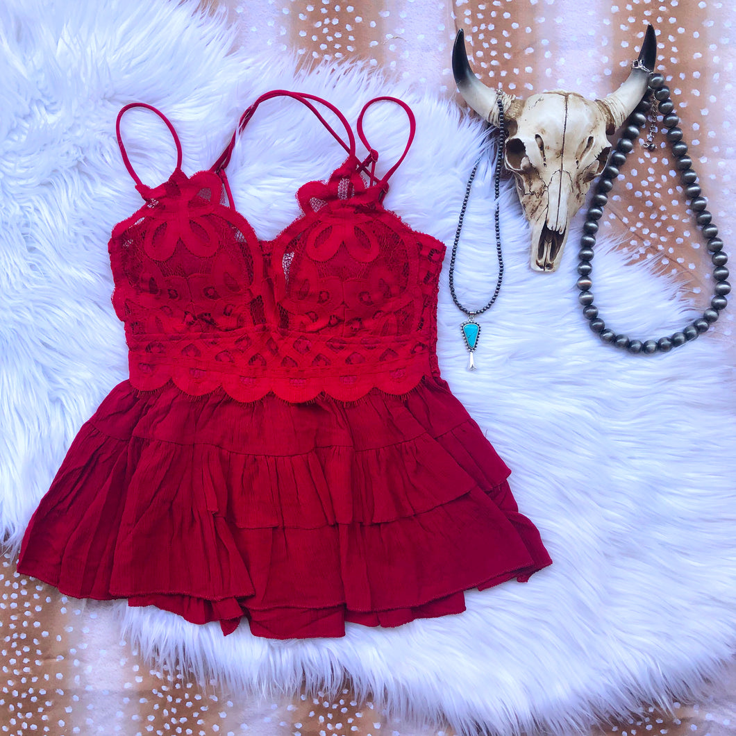 Racy Red Bralette Top