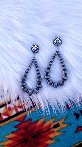 Steel Magnolias Silver Beaded Hoop Earrings