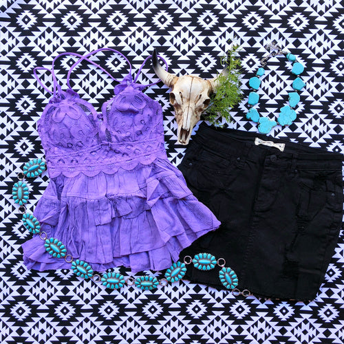 Lovely Lavender Double Ruffle Bralette Top
