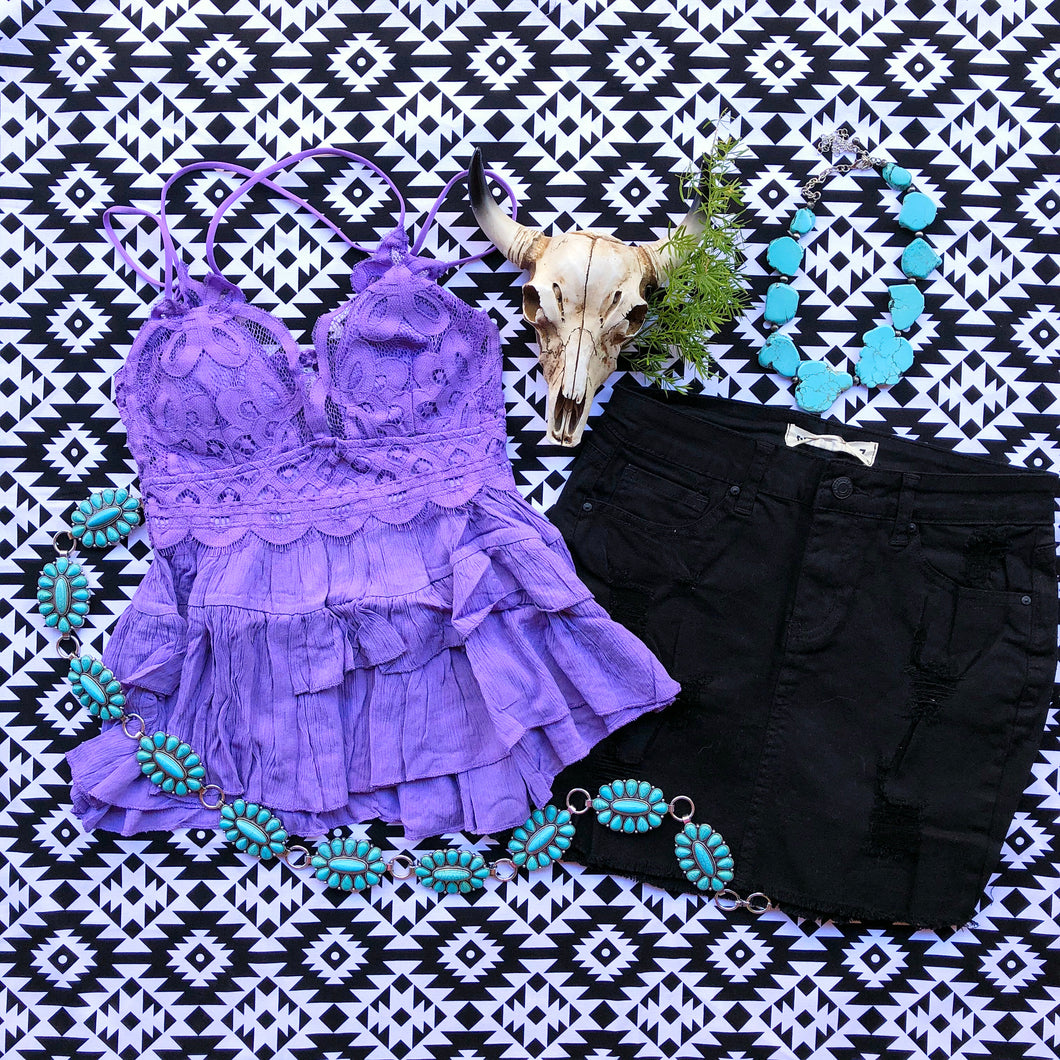 Lovely Lavender Double Ruffle Bralette Top