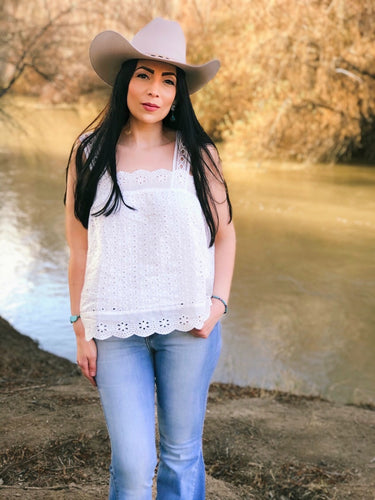 Reese White Eyelet Top