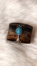 Load image into Gallery viewer, Leather Cuff Bracelet with Turquoise