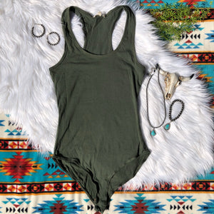 Olive Racerback Bodysuit