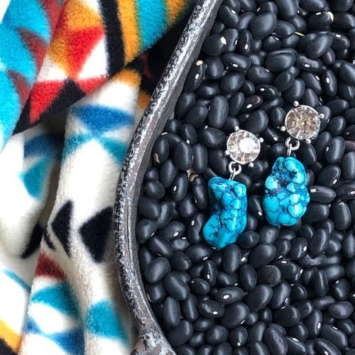 Nugget + Rhinestone Earrings