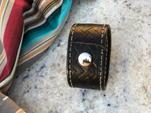 Load image into Gallery viewer, Black Leather cuff Bracelet