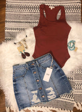 Load image into Gallery viewer, Rust Racerback Bodysuit