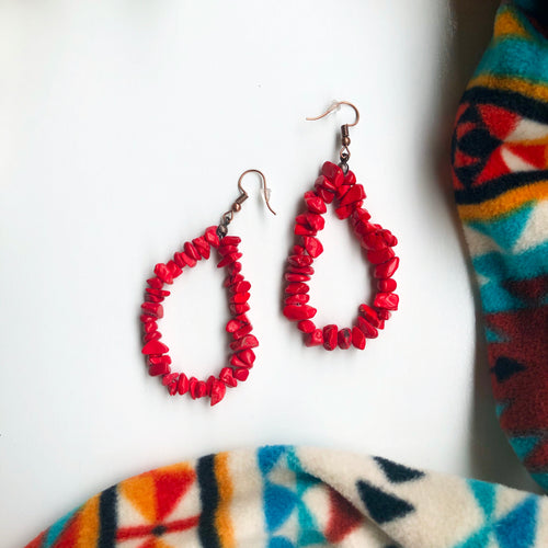 Red Beaded Earrings