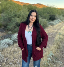 Load image into Gallery viewer, Dark Burgundy Cozy Cardigan