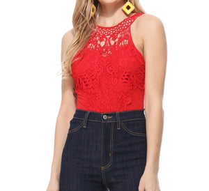 Red Lace Bodysuit