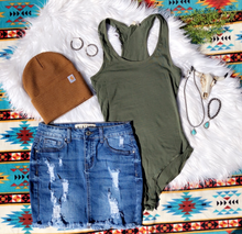 Load image into Gallery viewer, Olive Racerback Bodysuit