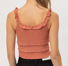 Load image into Gallery viewer, Just Peachy Smocked Crop Fit Top