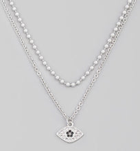 Load image into Gallery viewer, Gold 2 Strand Evil Eye Necklace
