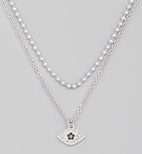 Gold 2 Strand Evil Eye Necklace