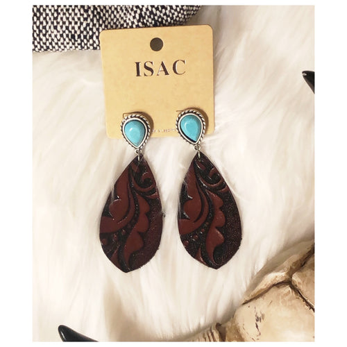 Leather & Turquoise Earrings