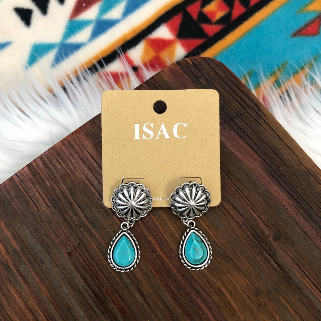 June Turquoise Concho Earrings