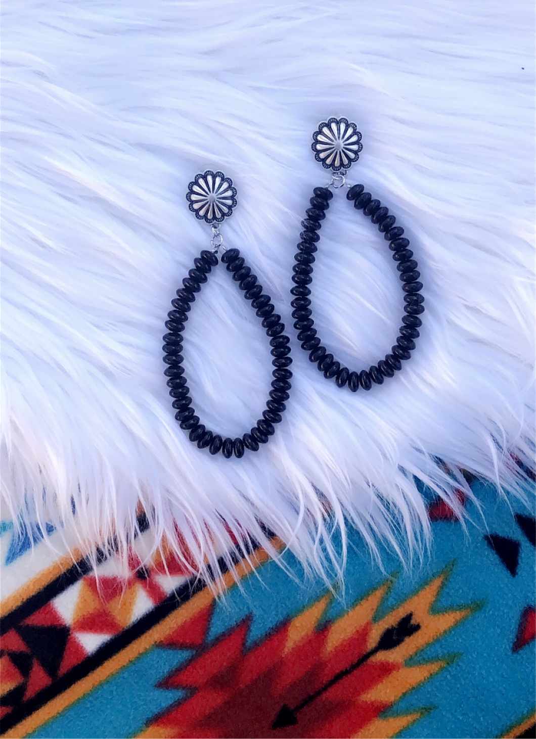 Lane Black Beaded Earrings