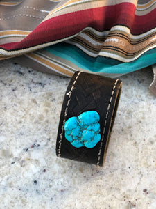 Black Leather cuff Bracelet